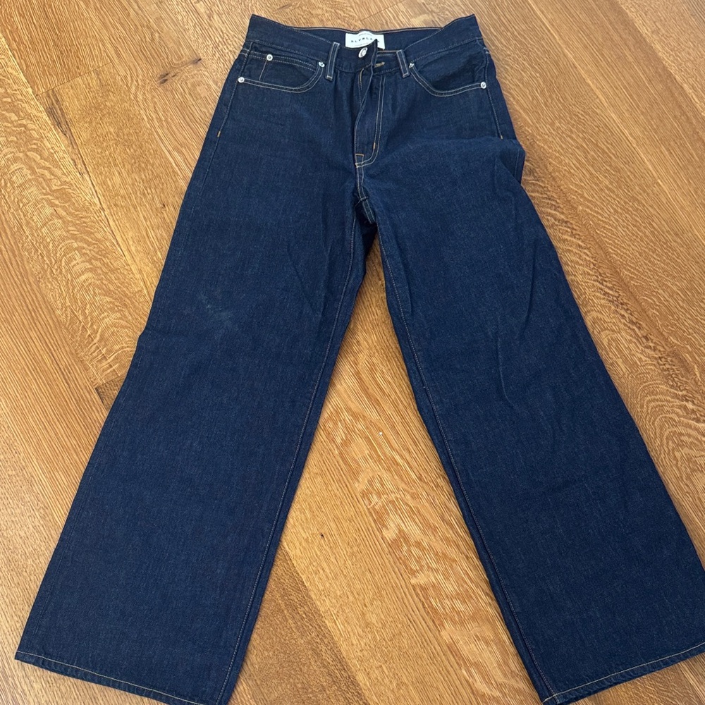 SLVRLAKE Dark Blue Selena wide-leg jean